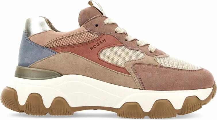 Hogan Hyperactive Rosa Suède Sneakers Beige Dames