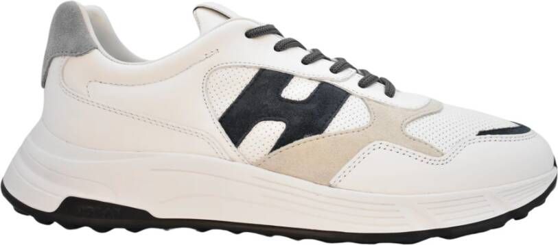 Hogan Hyperlight Leren en Suède Platte Schoenen White Heren