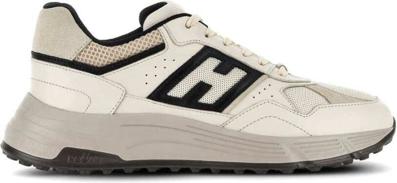 HOGAN Sneakers Heren Mesh Combi Runner Maat: 42 5 Materiaal: Suède Kleur: Wit