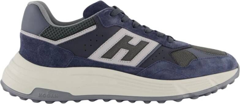 HOGAN Sneakers Heren Mesh Combi Runner Maat: 42 Materiaal: Suède Kleur: Blauw