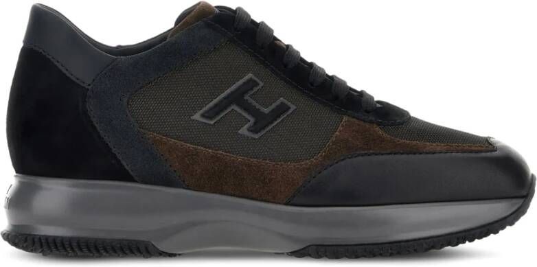 Hogan Bruine Leren en Suède Sneakers Brown Heren