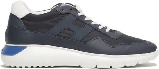 Hogan Interactive³ Sneakers in Blauw Nappa met Technische Stofinzetten Blue Heren