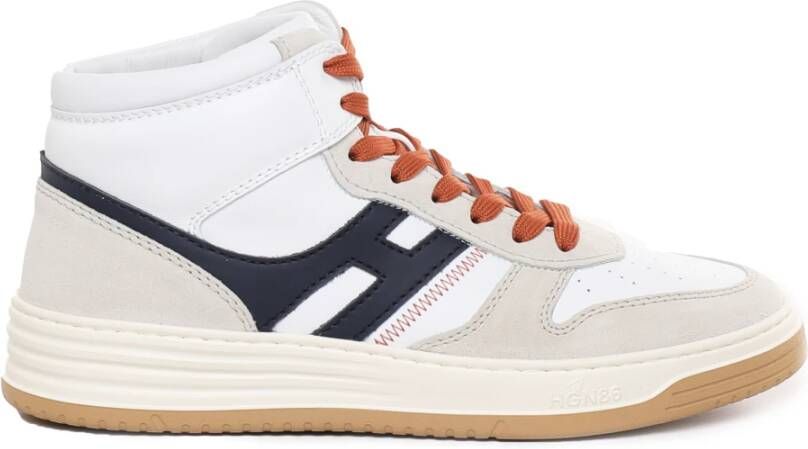 Hogan Italiaanse Suède Sneakers met Zichtbare Naden White Heren