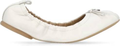 Hogan Ivoor Leren Ballet Flats met Strik Beige Dames