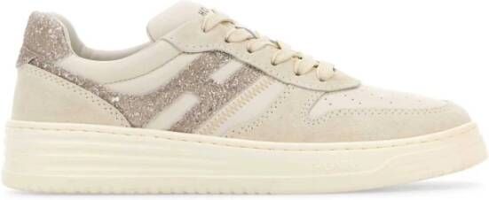 Hogan Ivoor leren sneakers Beige Dames