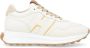 Hogan Ivoorleren sneakers met leren en gele details Beige Dames - Thumbnail 1