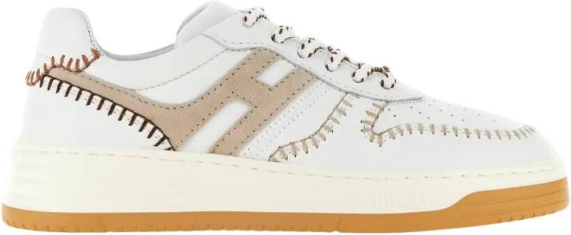 Hogan Ivory Leren Sneakers met Memory Foam Beige Dames