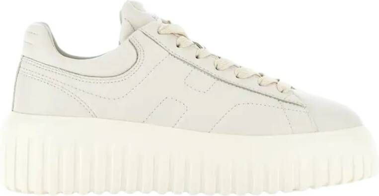 Hogan Ivory Sneakers met H-Stripes Beige Dames