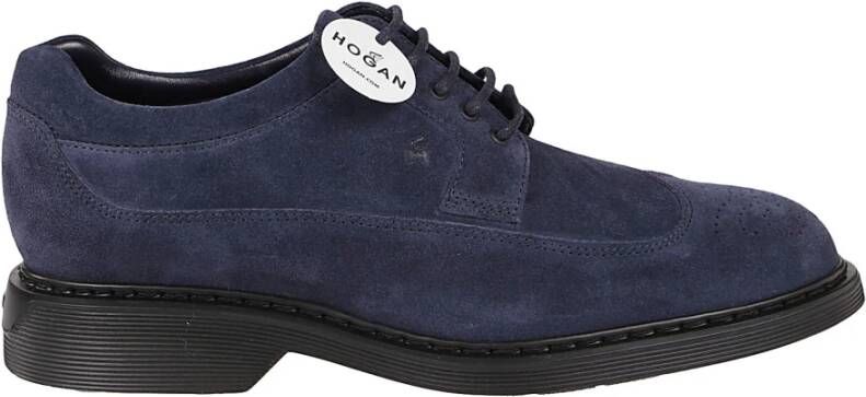 Hogan Klassieke Leren Derbies Schoenen Blue Heren