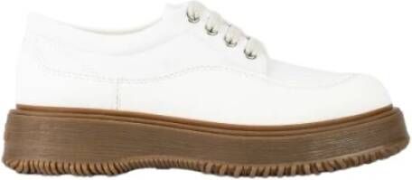 Hogan Klassieke leren loafers met gesp White Dames