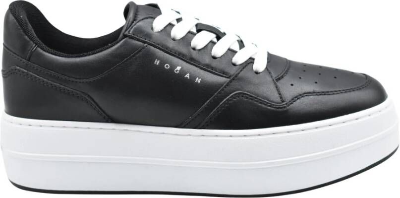 Hogan Klassieke zwarte veterschoenen Black Dames