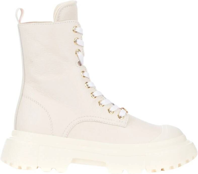 Hogan Lace-up Boots Beige Dames