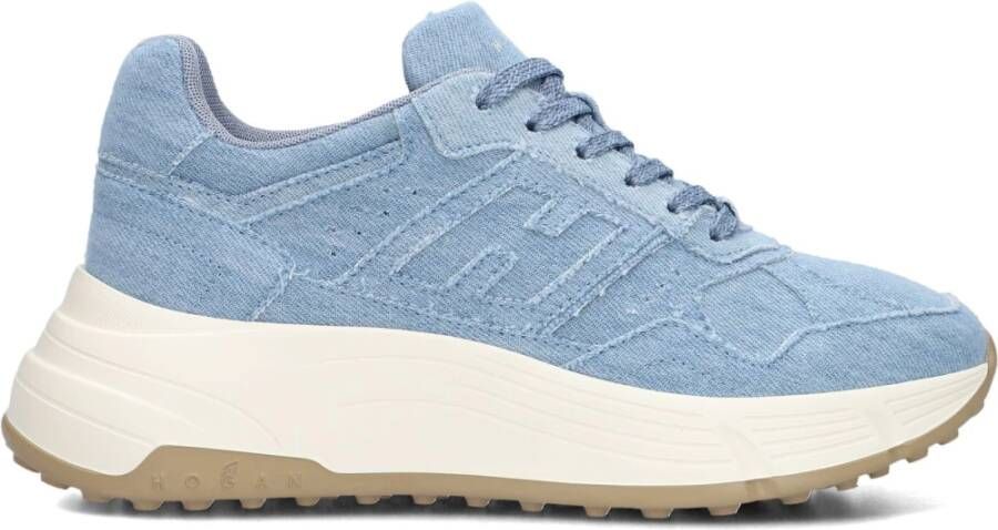 HOGAN Lage Sneakers Dames H669 Allacciato Maat: 41 Materiaal: Textiel Kleur: Lichtblauw