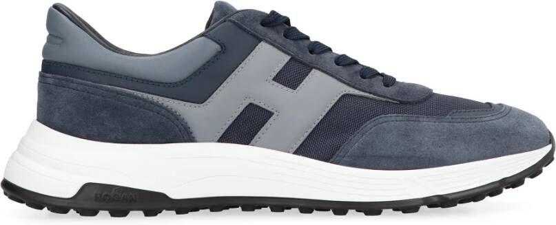 Hogan Blauwe Sneakers met Mesh en Leren Details Blue Heren