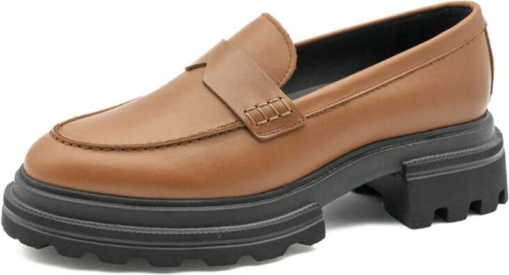 Hogan Leren Dames Loafer Schoenen Brown Dames