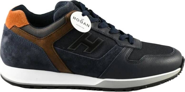 Hogan Blauwe Sneakers Leer Suède Lichtgewicht Blue Heren