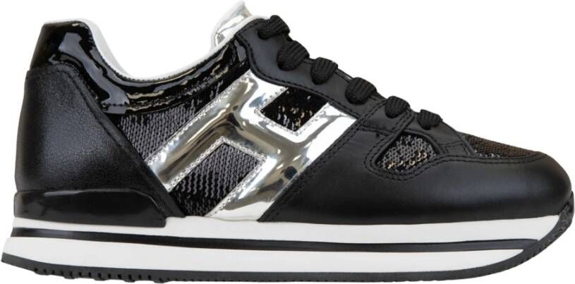 Hogan Leren Paillet Sneakers voor Vrouwen Black Dames