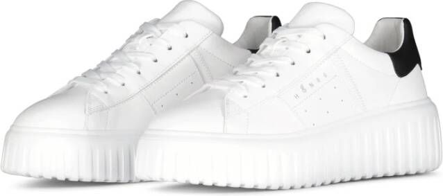 Hogan Leren Sneaker met H-Strepen White Dames