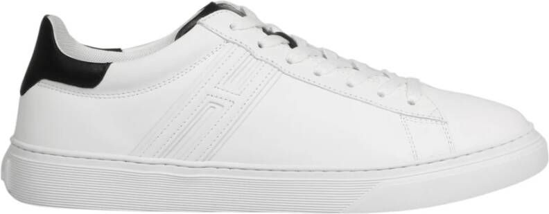 Hogan Leren sneakers met contrasterende inzetstukken White Heren