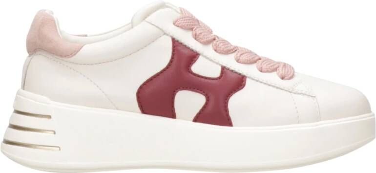 Hogan Leren Sneakers met Maxi H Logo White Dames