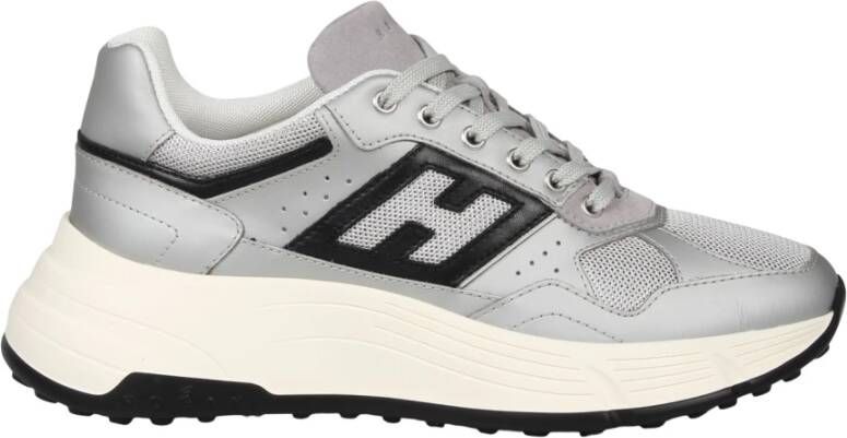 Hogan Leren Sneakers met Stompe Punt Gray Dames