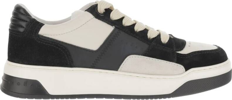 Hogan Leren Sneakers met Suède Inzetstukken Black Heren