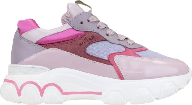 Hogan Leren Sneakers met Suède Inzetstukken Multicolor Dames