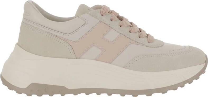 Hogan Leren Sneakers met Suède Inzetstukken Pink Dames