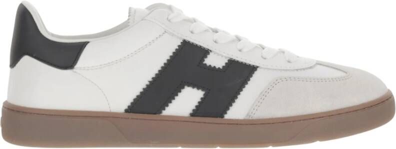 Hogan Leren Sneakers met Suède Inzetstukken White Heren