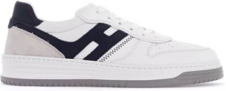 Hogan Leren sneakers met verlengd H-detail White Heren