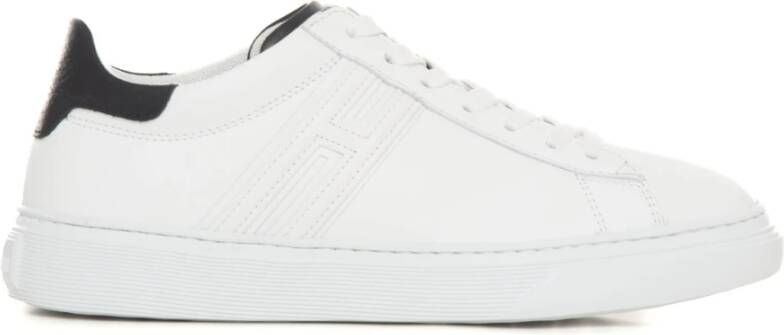 Hogan Witte Leren Sneakers met Blauwe Details White Heren