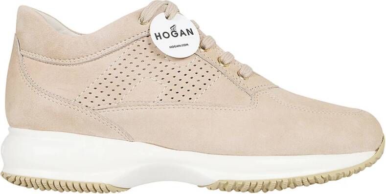 Hogan Leren Sneakers Nude & Neutrals Beige Dames