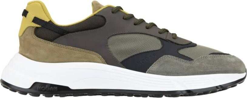 Hogan Leren Stoffen Sneakers Veterschoenen Mannen Multicolor Heren