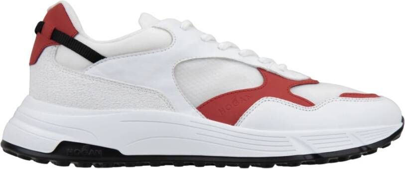 Hogan Leren Stoffen Sneakers Veterschoenen Mannen White Heren