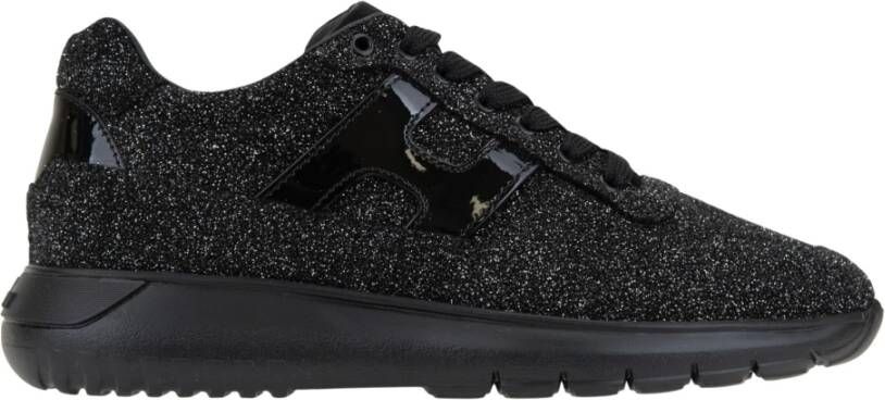 Hogan Leren Veterschoen Glitter Sneakers Vrouwen Black Dames