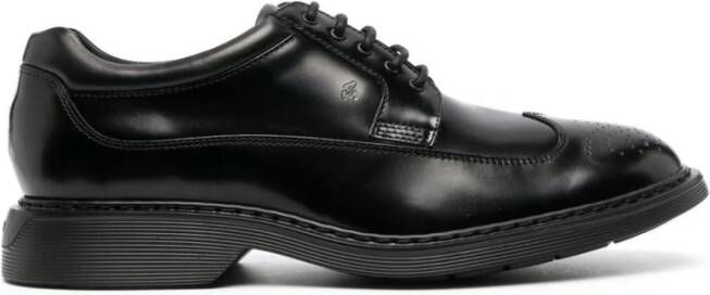 Hogan Leren veterschoenen Black Heren