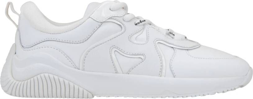 Hogan Leren Veterschoenen met Hoge Top Sneakers White Dames