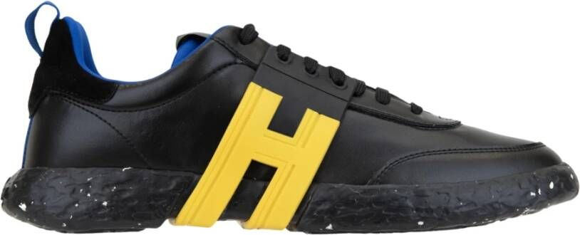 Hogan Leren Vetersneakers Black Heren