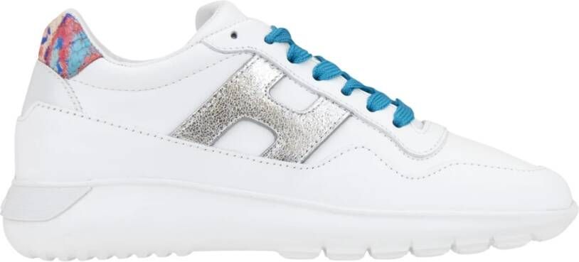 Hogan Leren Vetersneakers Multicolor Hiel White Dames