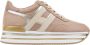 Hogan Leren Vetersneakers voor Dames Beige Dames - Thumbnail 1