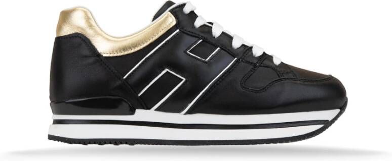 Hogan Leren Vetersneakers voor Dames Black Dames