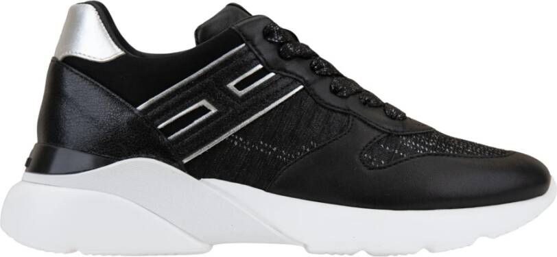 Hogan Leren Vetersneakers voor Dames Black Dames