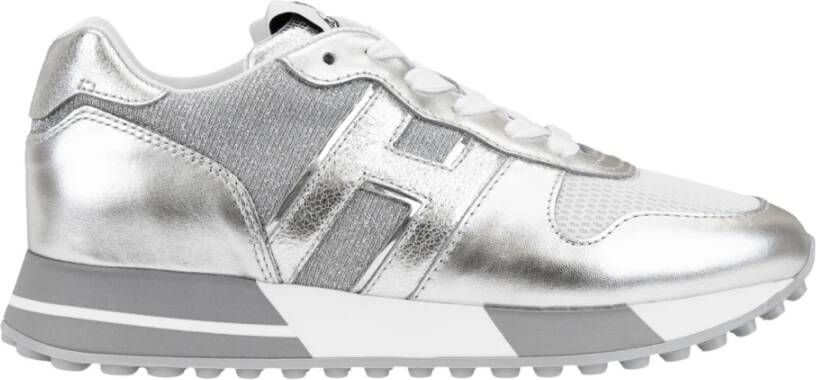 Hogan Leren Vetersneakers voor Dames Gray Dames