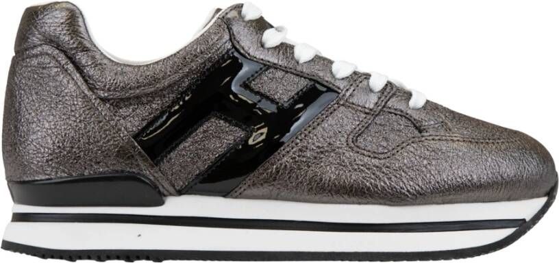 Hogan Leren Vetersneakers voor Dames Gray Dames