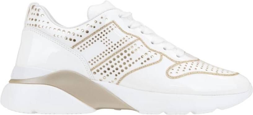 Hogan Leren Vetersneakers voor Dames White Dames