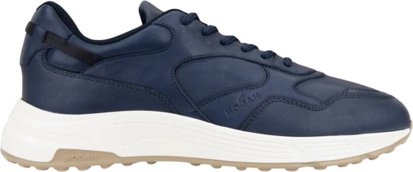 Hogan Leren Vetersneakers voor Heren Blue Heren