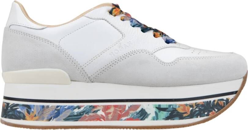 Hogan Leren Vetersneakers voor Vrouwen White Dames