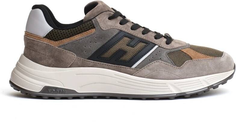 Hogan Lichte suède sneakers in taupe Multicolor Heren