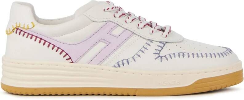 Hogan Lila Leren Sneakers Purple Dames