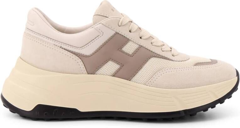 Hogan Mesh en Suède Sneakers Beige Dames